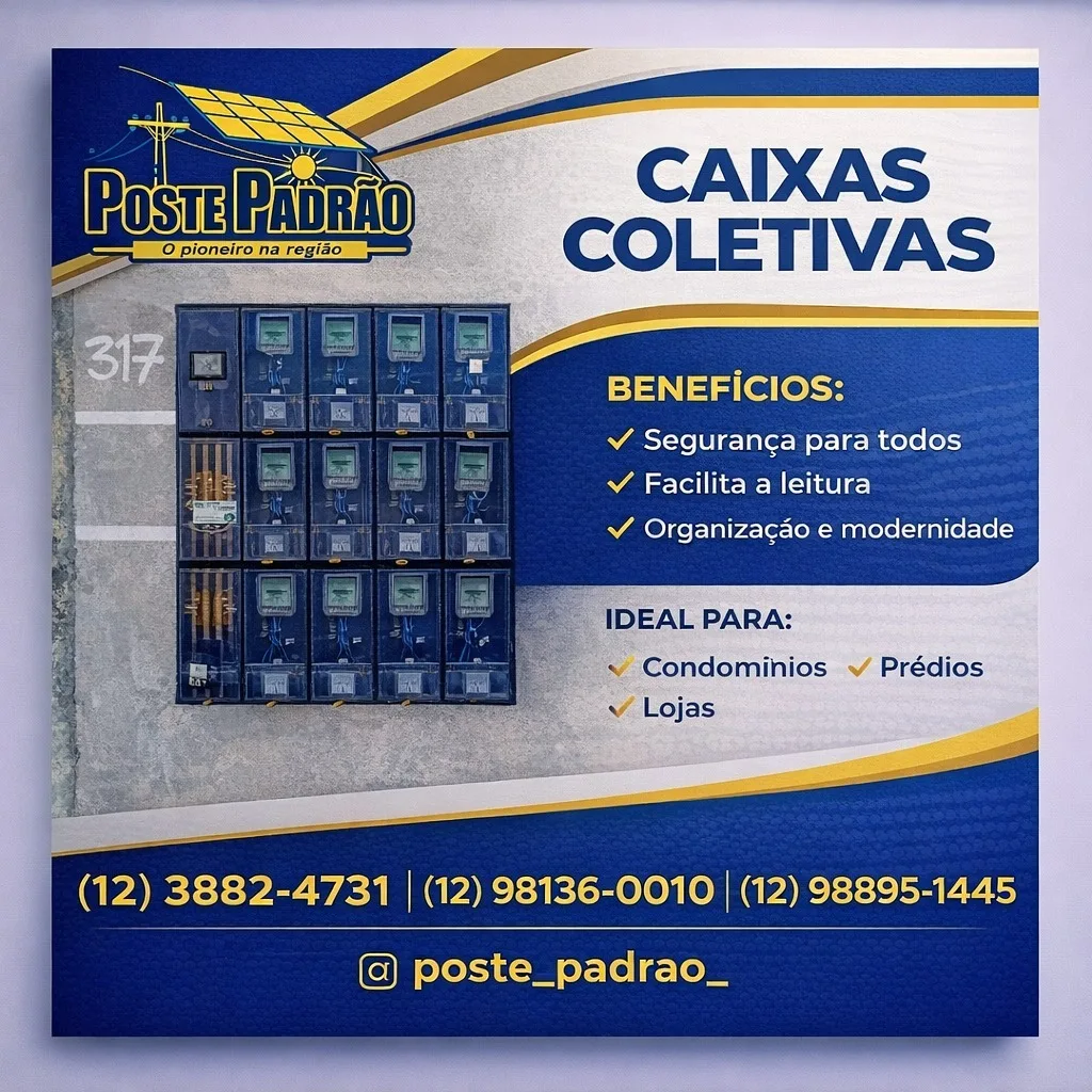 Caixas coletivas - benefícios - Poste Padrão Caraguatatuba